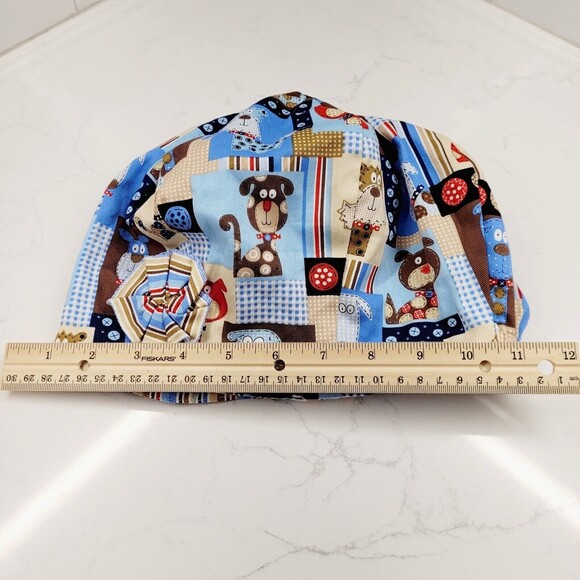 Doctor Nurse Dog Print Stripe REVERSIBLE Scrub Cap Bouffant Medical Surgery Hat - Picture 10 of 15
